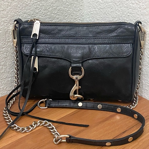 Rebecca Minkoff Handbags - REBECCA MINKOFF Mini MAC Black Leather Crossbody Bag